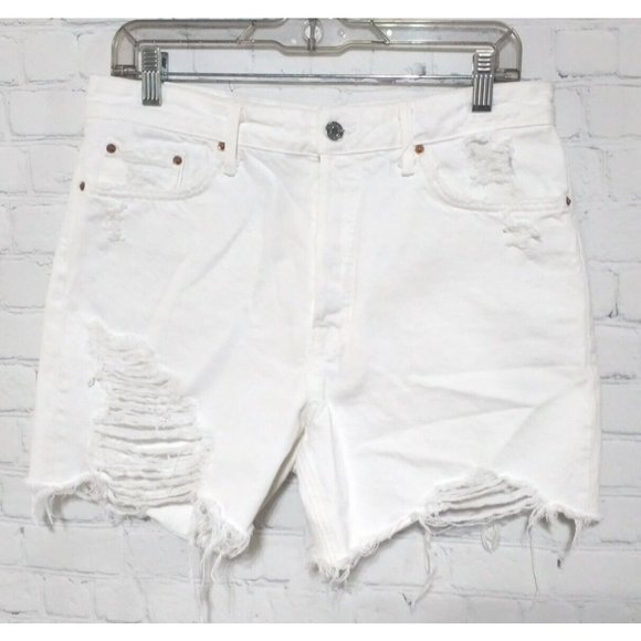 GRLFRND Pants - GRLFRND Jourdan Jean Shorts Button Fly Size 29 White Mustang